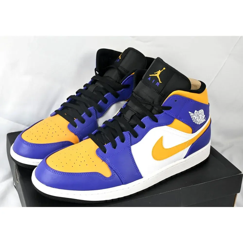 Air Jordan 1 Mid Lakers/LSU! Men's 15 DQ8426-517 W/Box